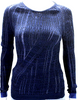 ACNE Studios Sweden. Blue Black Cotton Long Sleeves Crew Neck Sweater