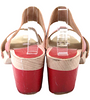 French Theo For Agnes B Paris. Red Leather Block Heel Slide Sandals  Size 39.5