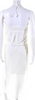 Jean Paul Gaultier Paris. Fuzzi Line. White Halter Strapless Smocked A Line Maxi Dress