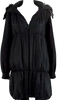 Iceberg Italy. Black Silk Fur Lined Hooded Striped Quilted Puffer Coat