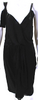 Nina Ricci Paris. Black  V-Neck Sleeveless Drape Detail Shift Dress S