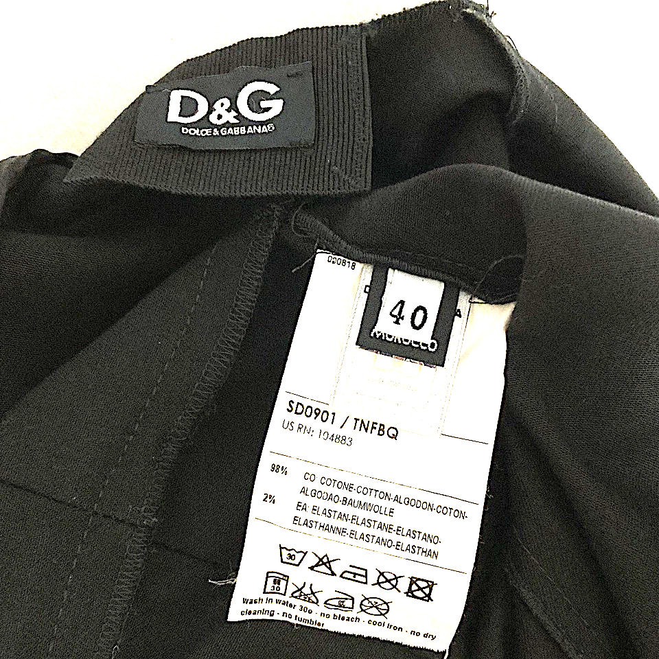 Dolce & Gabbana Italy. D&G Black Cut-off Gathered Sleeveless Dress