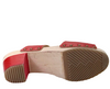 French Theo For Agnes B Paris. Red Leather Block Heel Slide Sandals  Size 39.5