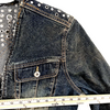 Parasuco Milan/Montreal. Distressed Blue Denim Jean Jacket w/embellishments