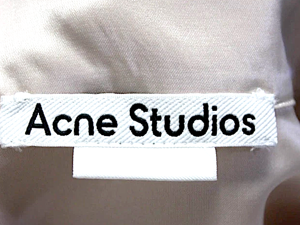 ACNE Studios Sweden. NEW W/TAGS. Beige/Pink Satin Button Front Collared Shirt