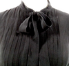 Prada Italy. Black Silk Tie Blouse/Top