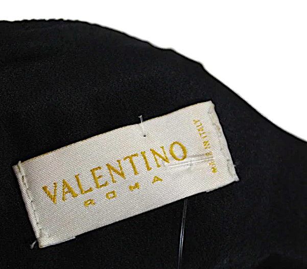 Valentino Roma Italy. Black Sheath Sleeveless Round Neck Zip Midi Dress
