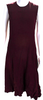 JOSEPH LONDON. Burgundy Red Sleeveless Crew Neck Meline Dress