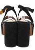 Robert Clergerie Paris. Handmade Black Suede Leather Ankle Buckle Block Heels Sandals Size 39