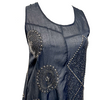 Peachoo + Krejberg Paris/New Delhi. Black Cotton Semi Sheer w/Silver Embellishments Tunic/Mini Dress