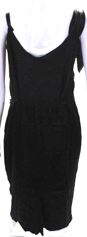Nina Ricci Paris. Black  V-Neck Sleeveless Drape Detail Shift Dress S
