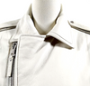 BALENCIAGA PARIS. Off White/Cream Color Leather Moto Style Jacket