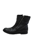 Burberry UK. Black Textured :Leather Zip Casual Booties Black Size EUR 38