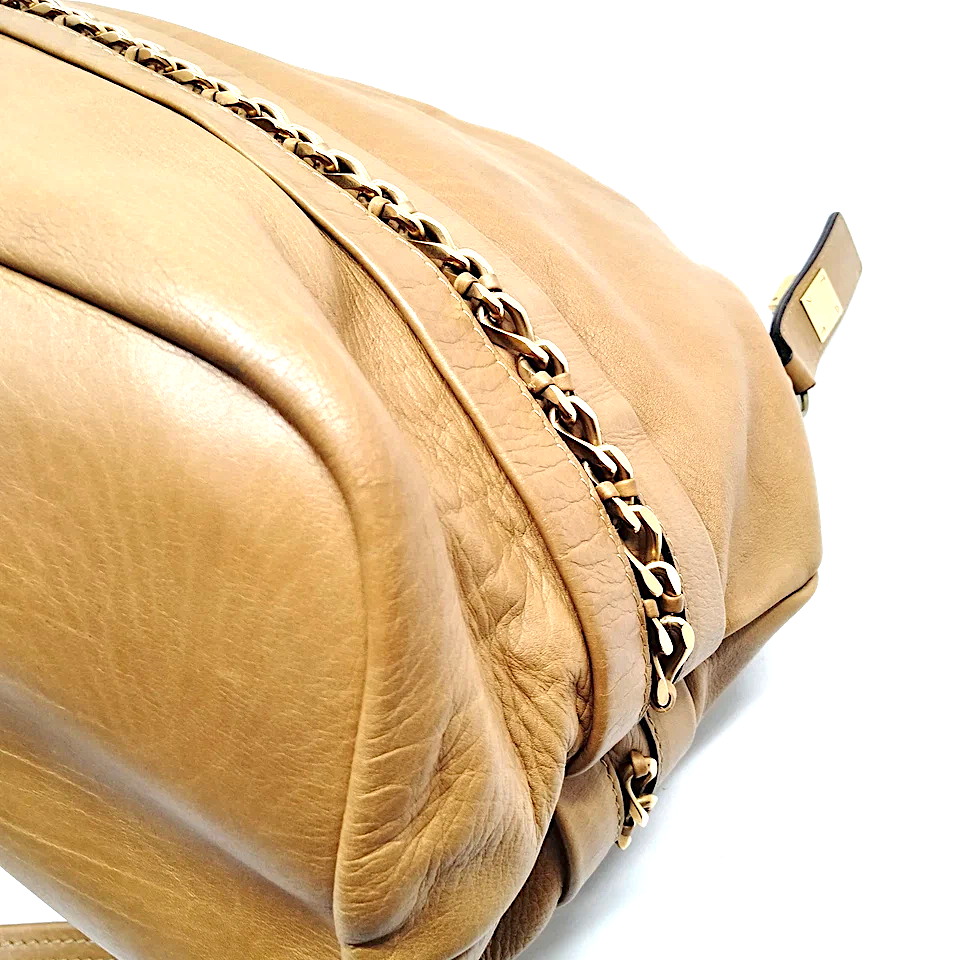 CHLOE PARIS. Vintage Phoebe Philo. Tan Leather Shoulder Bag / Crossbody Bag
