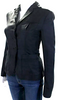 Prada Italy. Black Silk Twill Button Up Blazer Jacket