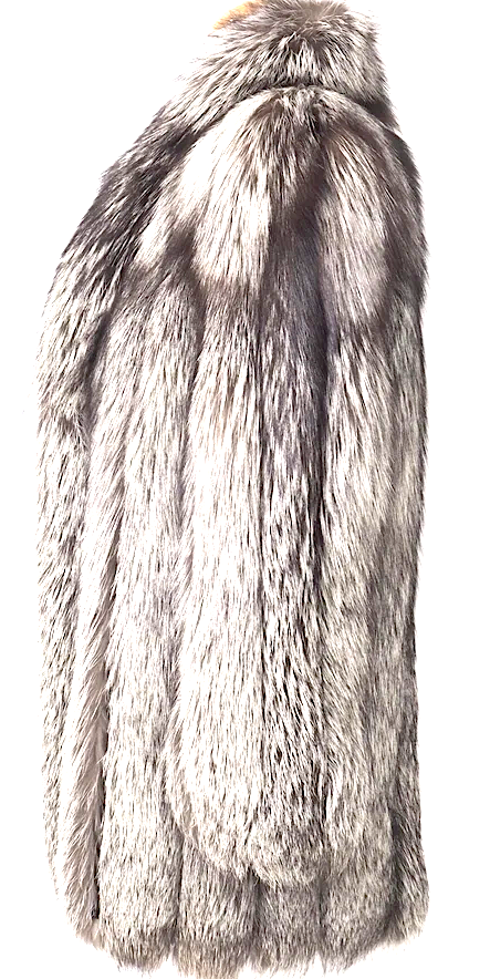 SAGA FOX TUNDORA FURS SOUTH KOREA. Silver Fox Real Fur Long Coat Luxury Vintage
