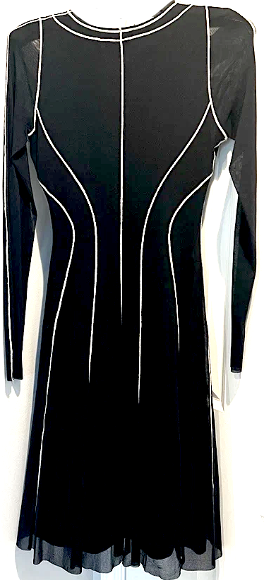 JEAN PAUL GAULTIER PARIS. FUZZI. NEW. NWOT. Long Sleeve Black Tulle Dress