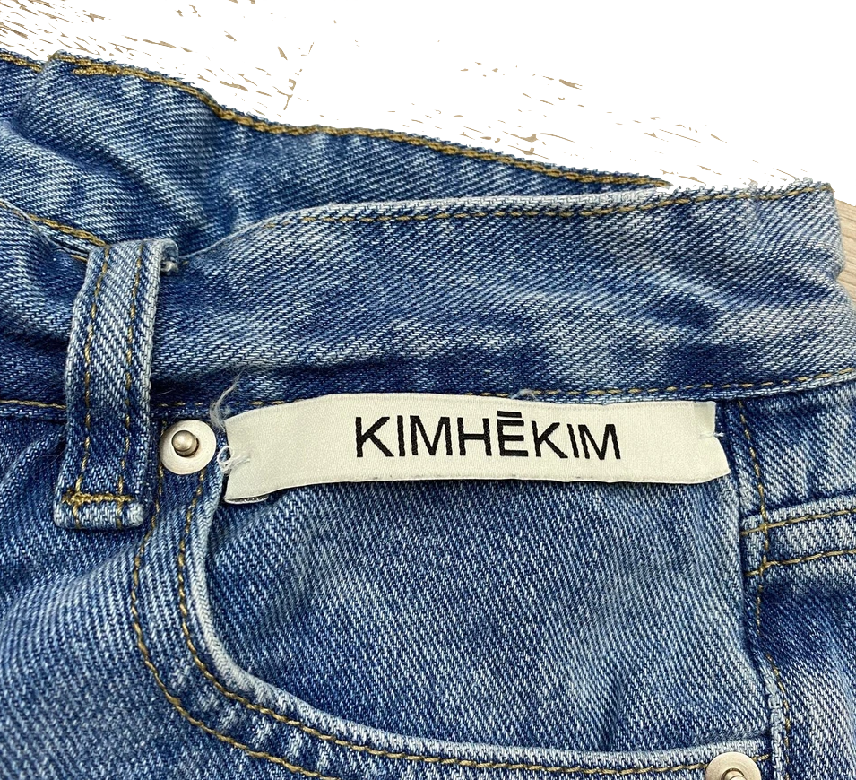 KIMHĒKIM Seoul/Paris. Designer High Rise Flare Denim Pants