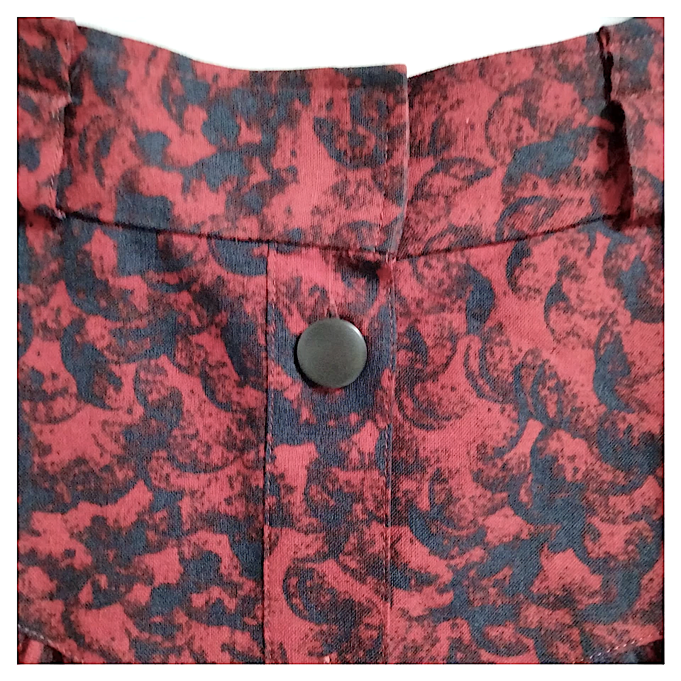 Christian Dior Paris. Vintage Wool NylonRed/Black Abstract Print Flare Skirt