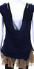 Toga Pulla Archives Japan. Blue/Beige  Off Shoulder Mesh Trim Blouse
