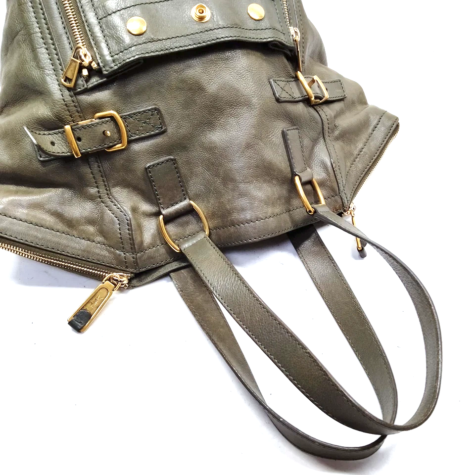 Yves Saint Laurent PARIS. Vintage Distressed Leather Classic Shoulder Bag / Hand Bag GUARANTEED AUTHENTIC