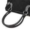Ferragamo Italy. Black Canvas/Leather Shoulder Bag / Hand Bag
