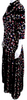 Valentino Garavani Italy. Black Silk Floral High Neck Long Sleeve Maxi Dress