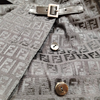 Fendi Italy. Black FF Logo Cotton, Rayon Skirt