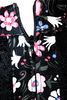 Valentino Garavani Italy. Black Silk Floral High Neck Long Sleeve Maxi Dress