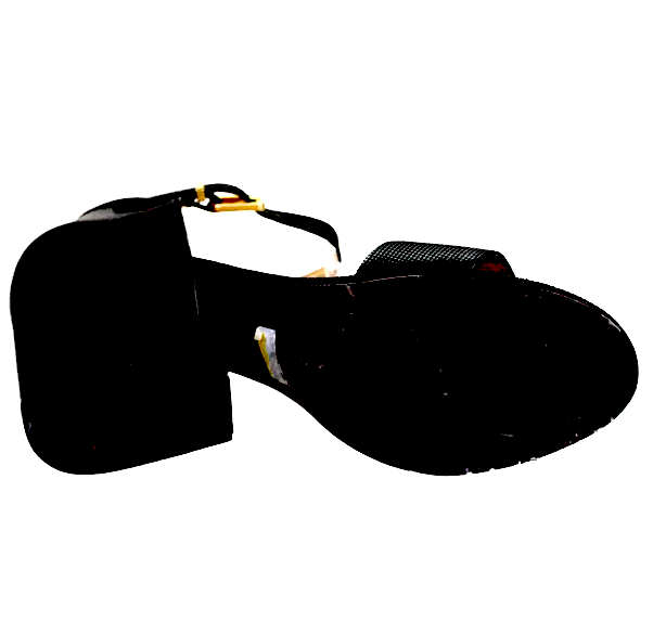 Robert Clergerie PARIS. Black Leather Ankle Strap Open-Toe Heels Size 9.5