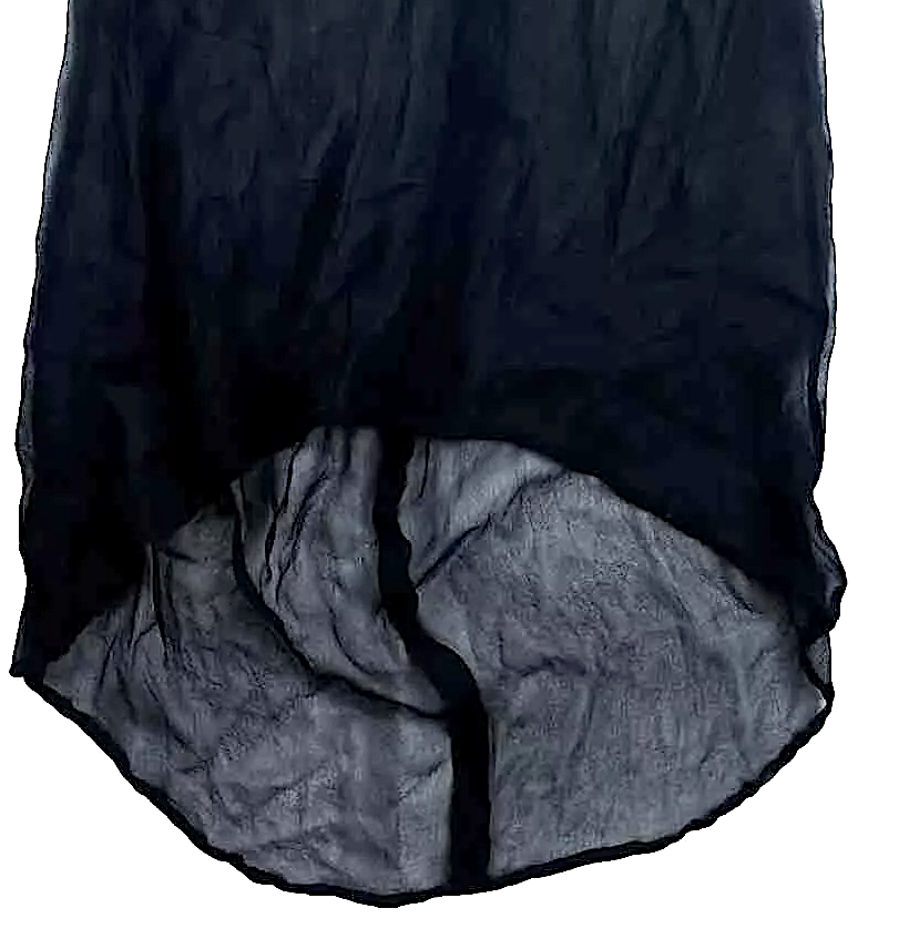 Isabel Benenato Italy.  Dark Blue Sleeveless Silk High Neck Layered Top Blouse / Tunic
