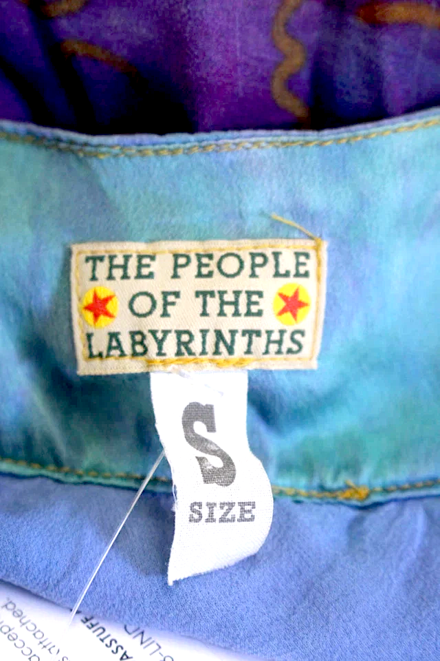 The People Of The Labyrinths Amsterdam. Multi-Colored Silk Art To Wear Graphic V Neck Flowy Dress