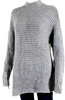 Helmut Lang Gray Alpaca Ribbed Turtleneck Tunic Sweater