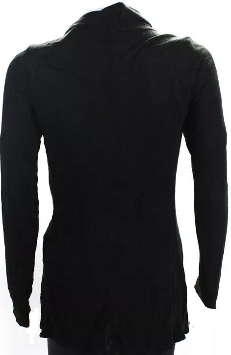 The Row NY. Viscose Blend Black Open Front Long Sleeves Cardigan Top