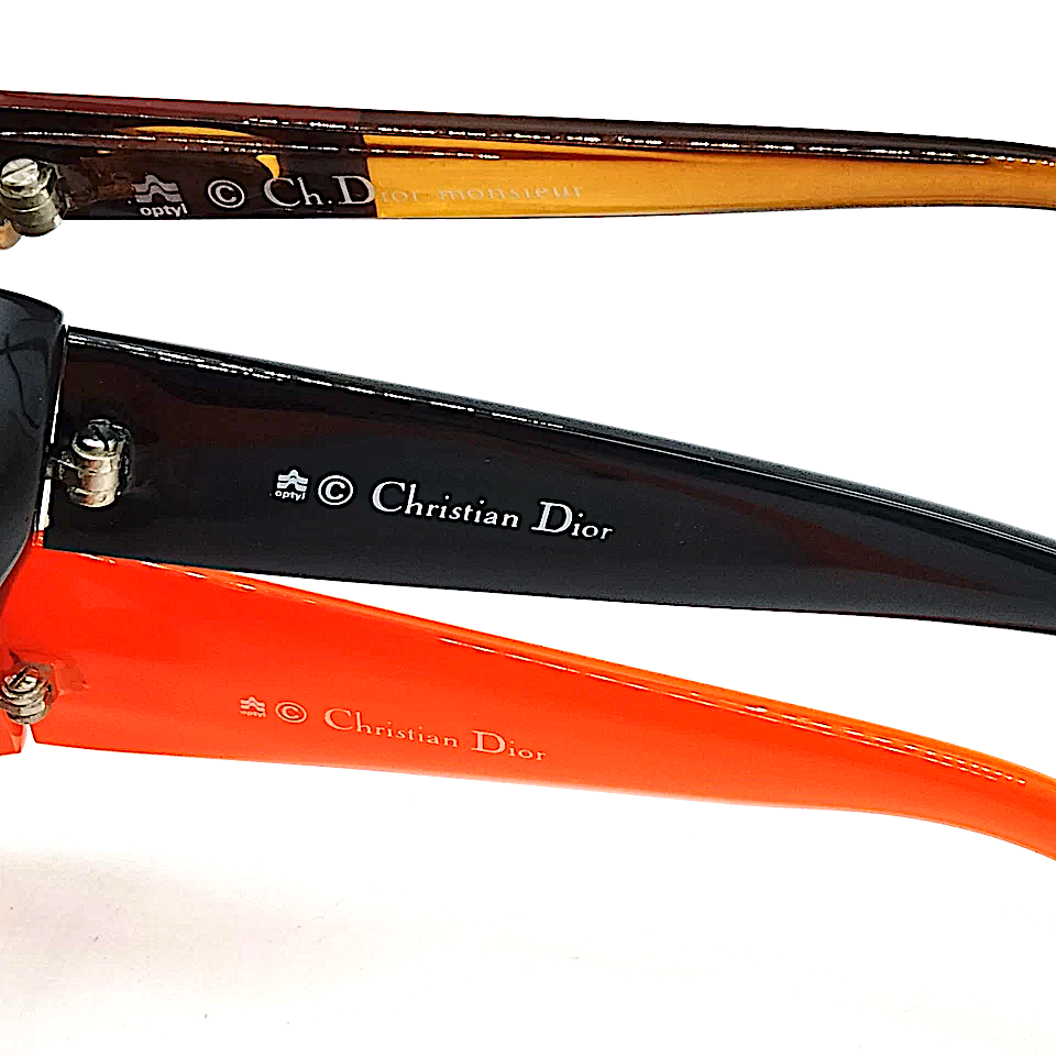 CHRISTIAN DIOR PARIS. Vintage Acetate Frame Sunglasses, 3 Pair, Sold Separately, Priced from $240 to $280