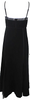 La Ligne NY.Black Back Zip Spaghetti Strap Lace Trim Crepe Midi Dress