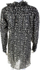 Isabel Marant Paris. Black Cotton Floral Ruffle V-neck Long Sleeve Wrap Dress