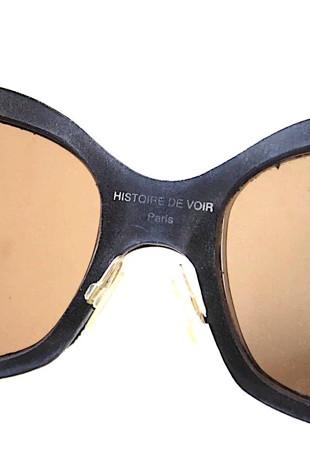 Histoire De Voir Paris.  Round Frame Black/Gold Sunglasses In Case