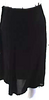 Jil Sander Black Sheer Pleated Zippered Slit Knee Length Skirt