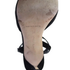 MANOLO BLAHNIK PARIS. Black Suede Pointed Toe Ankle Strapped Heels. Size: 38FR