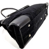 Ferragamo Italy. Black Canvas/Leather Shoulder Bag / Hand Bag