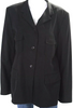 Jil Sander Black Wool Collared Buttoned Long Sleeve Blouse Top