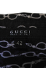 GUCCI ITALY. Black/Grey Silk Horsebit Print Button Down Blouse