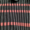 Loewe Madrid. Black Silk with Rust Color Accent Stretch Turtleneck Top