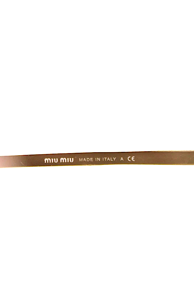 Miu Miu Italy. Black Pentagon Shape Oversized Gold Tone Trim Sunglasses