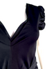 Dolce Gabbana New W/O Tag. Authentic Black Viscose Pleated Stretch Belt Dress