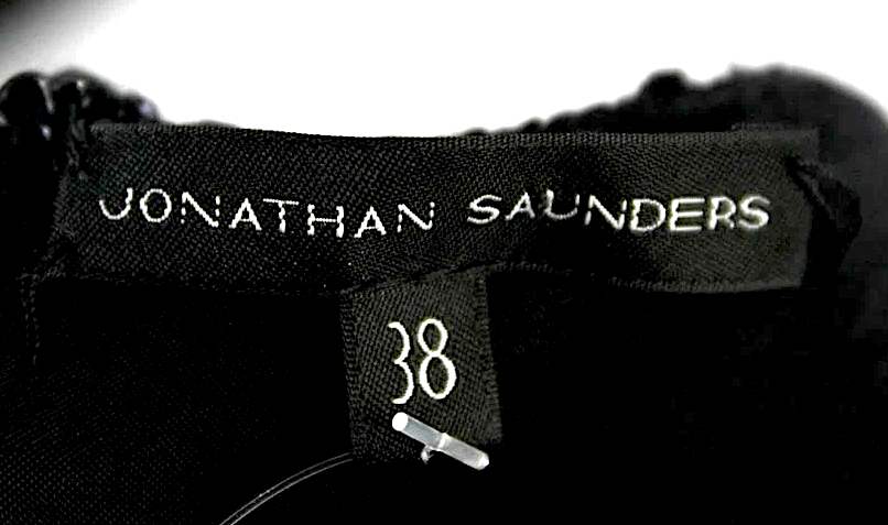 Jonathan Saunders LONDON. Black Leather Textured Sleeveless Sheath Dress