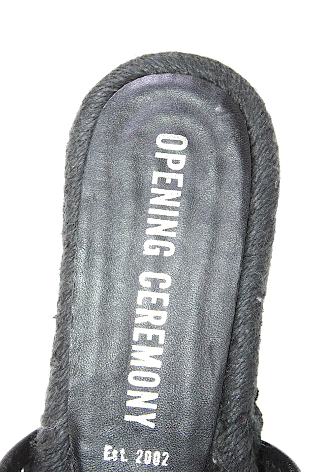 Opening Ceremony NY. Vintage Suede Cross Strap Slide On Sandals Black Size 40