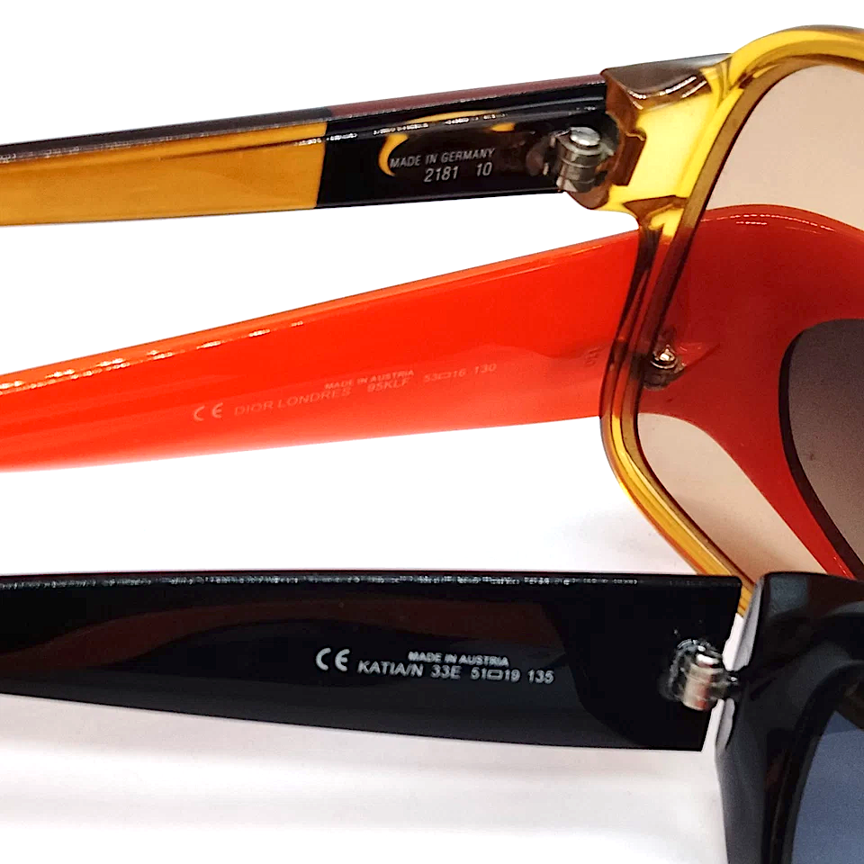 CHRISTIAN DIOR PARIS. Vintage Acetate Frame Sunglasses, 3 Pair, Sold Separately, Priced from $240 to $280