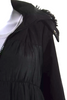 Iceberg Italy. Black Silk Fur Lined Hooded Striped Quilted Puffer Coat